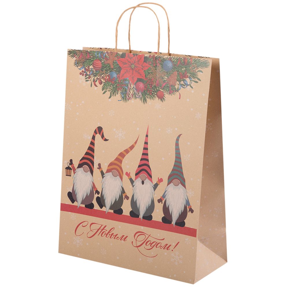 Подарочный крафт-пакет 150 г/м², 32х42х14 см, 12 шт, 01, Stilerra NKYL