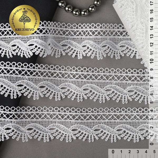 Кружево гипюр (плетёное) 40 мм / 13.71 метров, TBY.16GB2005, цв.1 белый