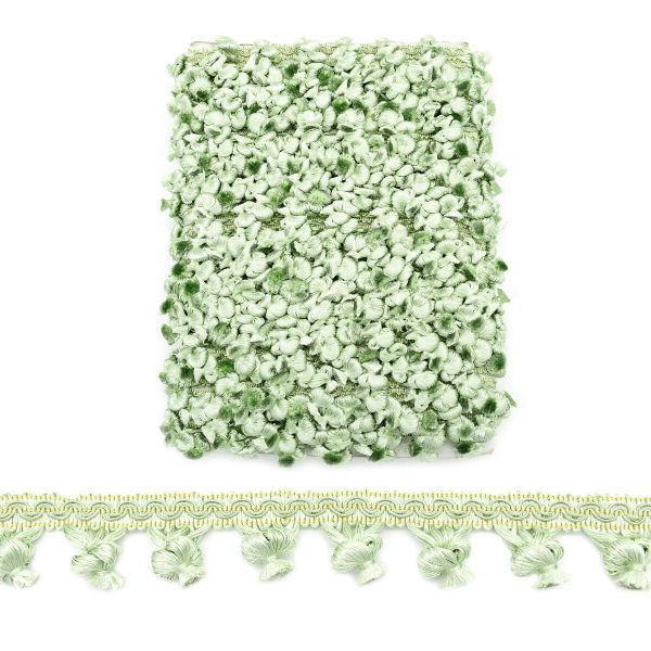 Тесьма с помпонами 1-рядная h50 мм, 769 салат, 25 м