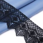 Кружево вязаное (тесьма) хлопковое 60 мм / 25 метров, рис.60.01.198 (т.синий) С3749Г17