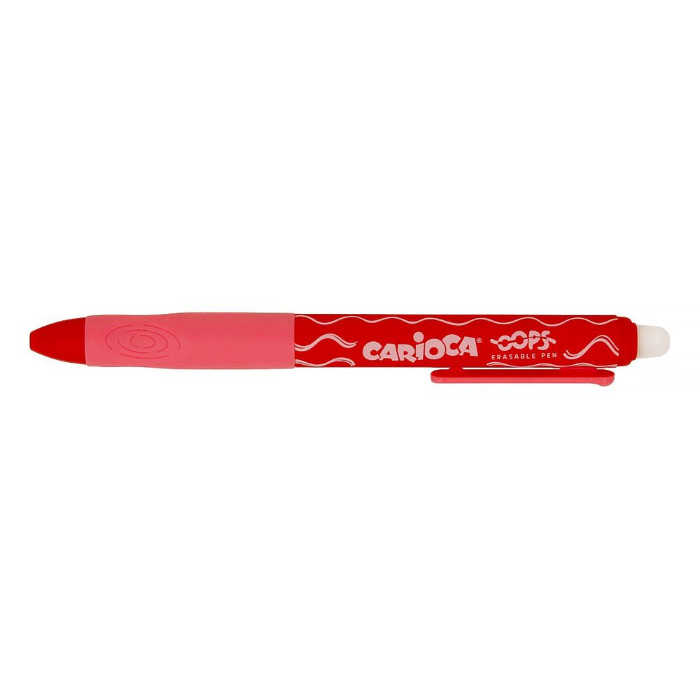 Ручка гелевая автоматическая пиши-стирай OOPS Retractable ⌀0.7 мм, 1 мм, 12 шт, 43043/03 цвет чернил: красный, Carioca