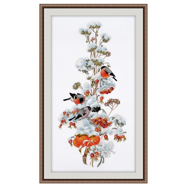 Набор для вышивания нитками Овен, Зимняя композиция, 20х44 см