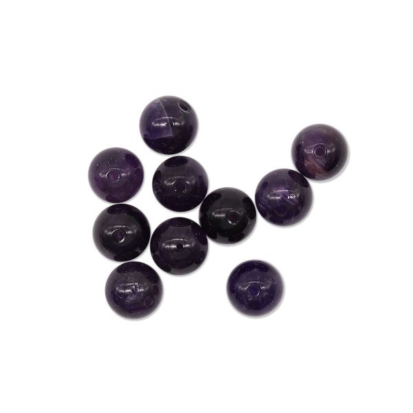 Бусины натуральный камень аметист 10 мм, 10 шт в упак, Астра