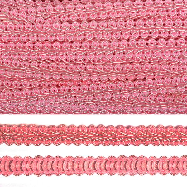 Тесьма в стиле шанель плетеная 8 мм 0384-0016 129 коралловый уп. 18.28м