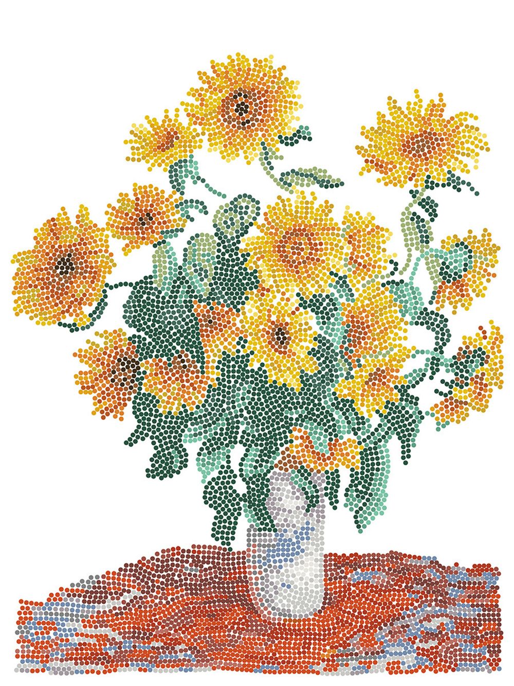 Алмазная (кристальная) мозаика Фрея, Букет подсолнухов, Клод Моне, 30х40 см