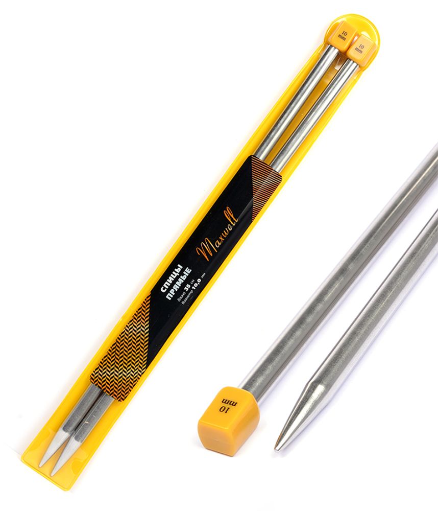 Спицы прямые Maxwell Gold, металл, 35-100 ⌀10,0 мм, 35 см (2 шт)