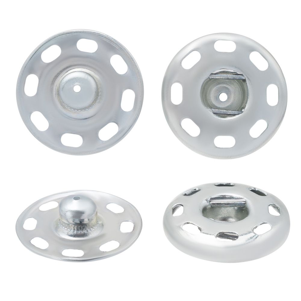 Кнопка пришивная металл 21 мм, серебристый, без никеля, 3 шт, Pony, 76531/01