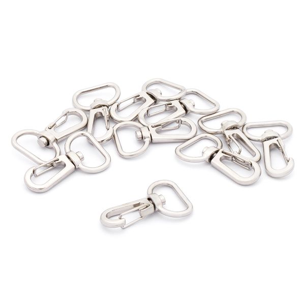 Карабин металл 19.0 мм (42х26 мм), никель, 10 шт