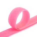 Лента контактная липучка (велкро) пришивная 25 мм / 25 метров, 018 (032) яр.розовый, Gamma LG-25, ПАРА (крючок+петля), качество "B"