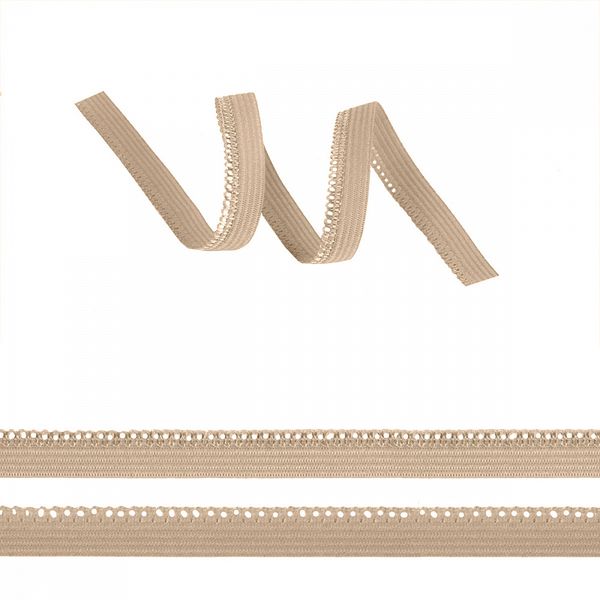 Резинка бельевая (ажурная) 10.0 мм / 1000 метров, RB03 бежевый F307