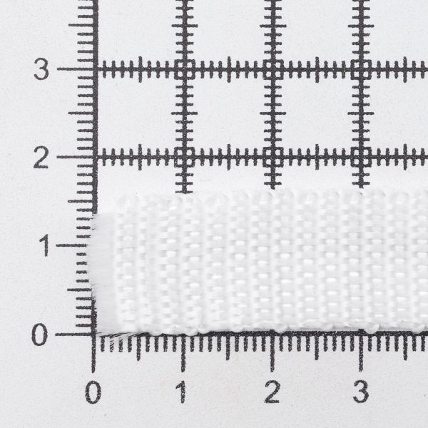 Стропа (ременная лента) 15 мм / 25 метров, толщ. 1.0 мм, [7.9 г/пог.м], 100% п/п, 1 белый