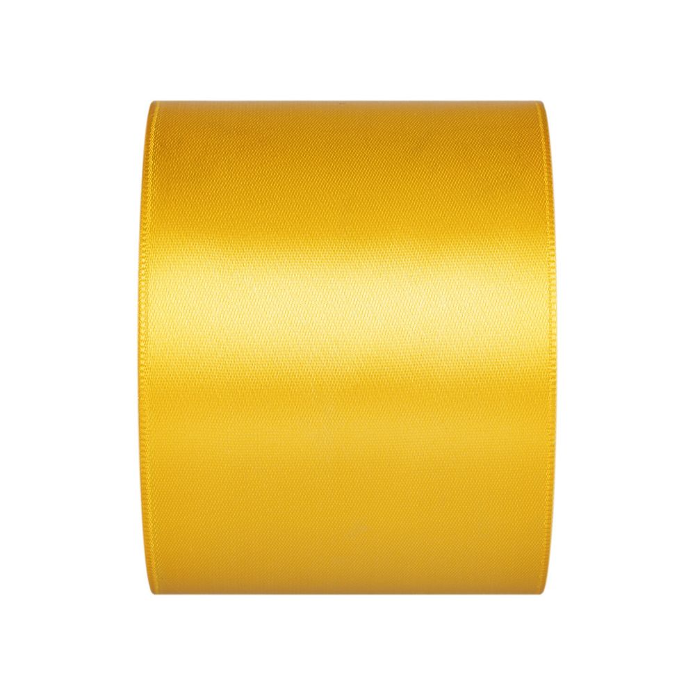 Лента атласная 1-сторонняя 75.0 мм / 33±2 метра, 020 желтый, Gamma