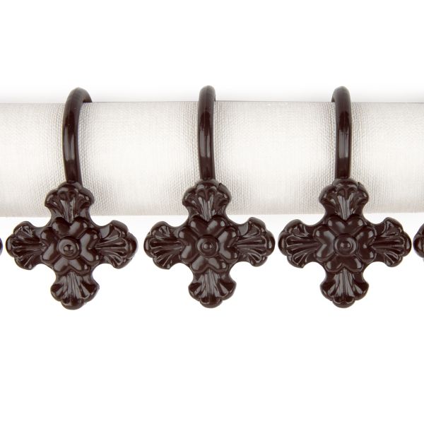 Крючки шторные для карниза навесные ⌀6 мм, 10 шт, 02 коричневый, Sofi H30