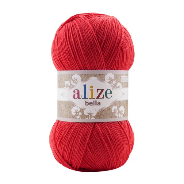 Пряжа Alize (Ализе) Bella 100 / уп.5 мот. по 100 г, 360м, 056 красный A