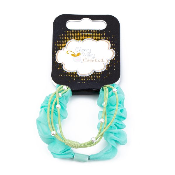 Набор резинок для волос 10 шт (5х2 шт), №03 бирюзовый, Cherry Mary TR07072