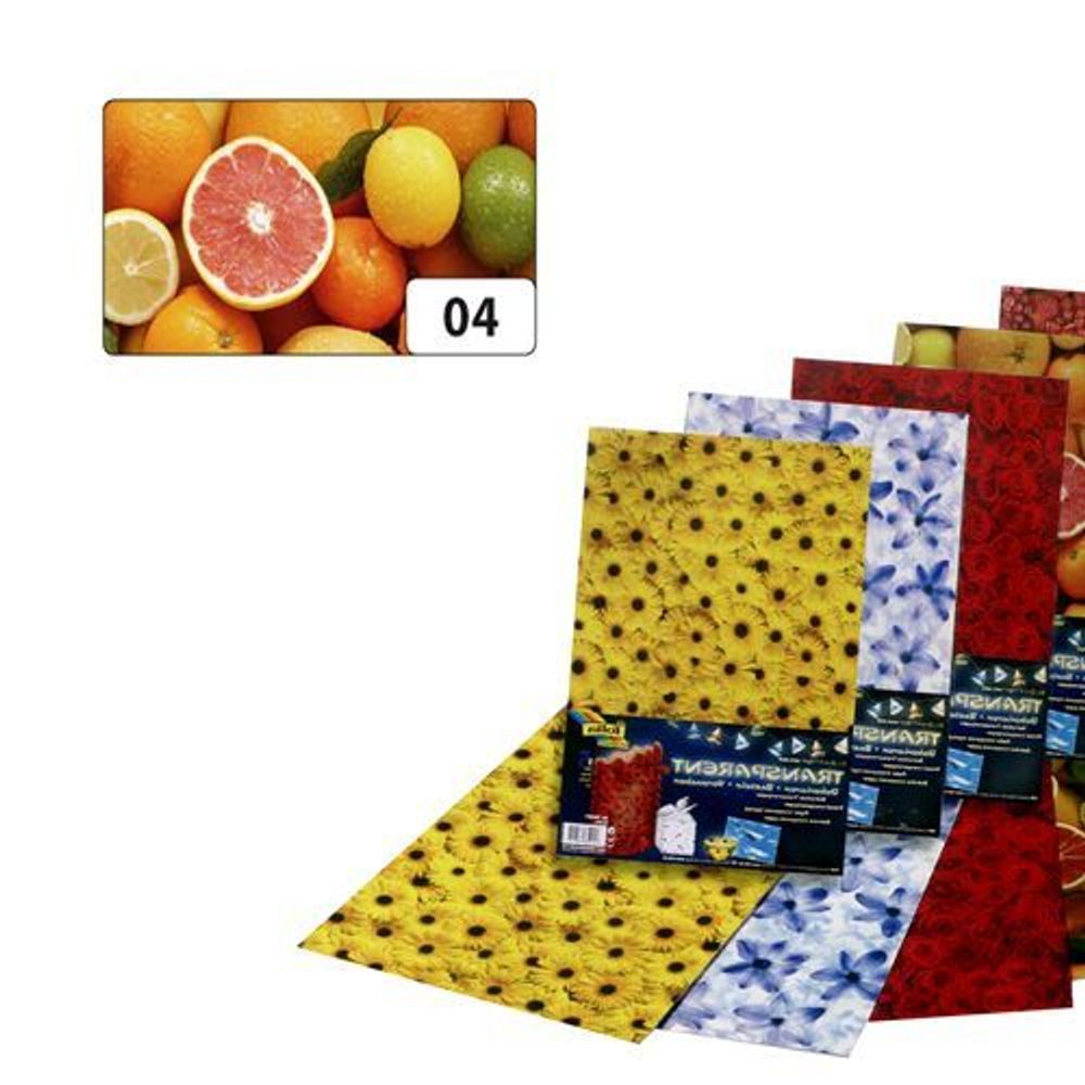 Транспарентная бумага "Цитрусы", 115 гр/м², 50,5х70 см, Folia