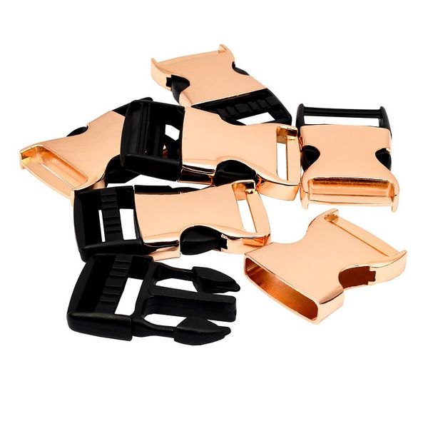 Фастекс (пряжка трезубец) металл/пластик 30 мм, 72x39 мм, золото/черный, 6 шт