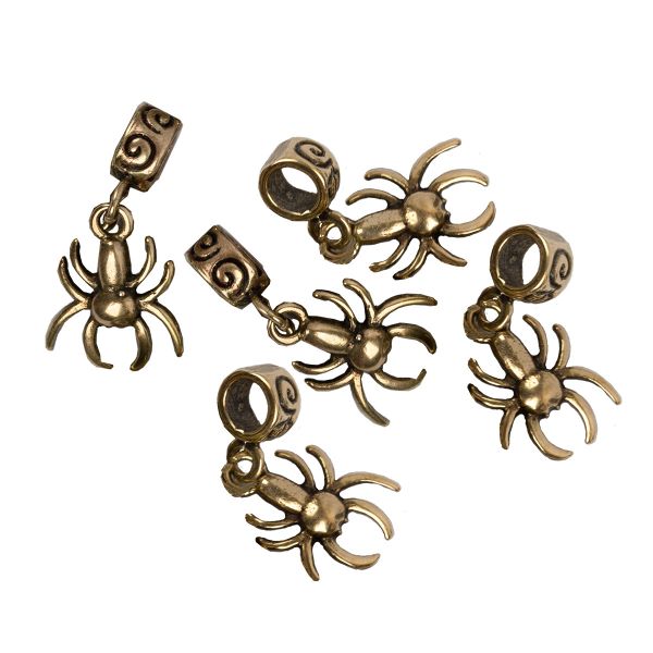 Бусины латунь 12х25х7 мм, 20 шт, №1 Паук, Zlatka PND-29