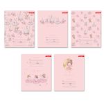 Тетрадь ученическая школьная, выборочные блестки, A5+ 18 л. на скобе, 20 шт, клетка, 000364 Лебёдушки, Светоч 18ТСКд5_5_3_1