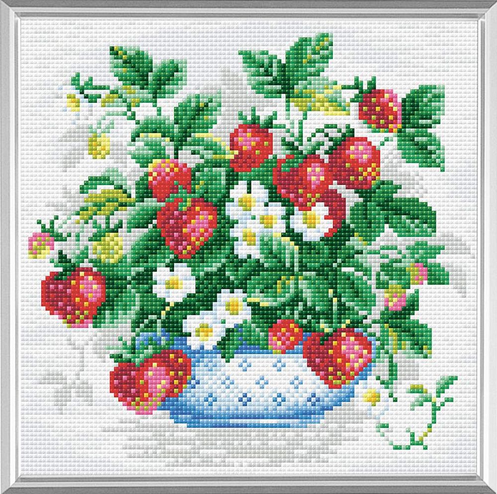 Алмазная (кристальная) мозаика Риолис, Клубника 27х27 см