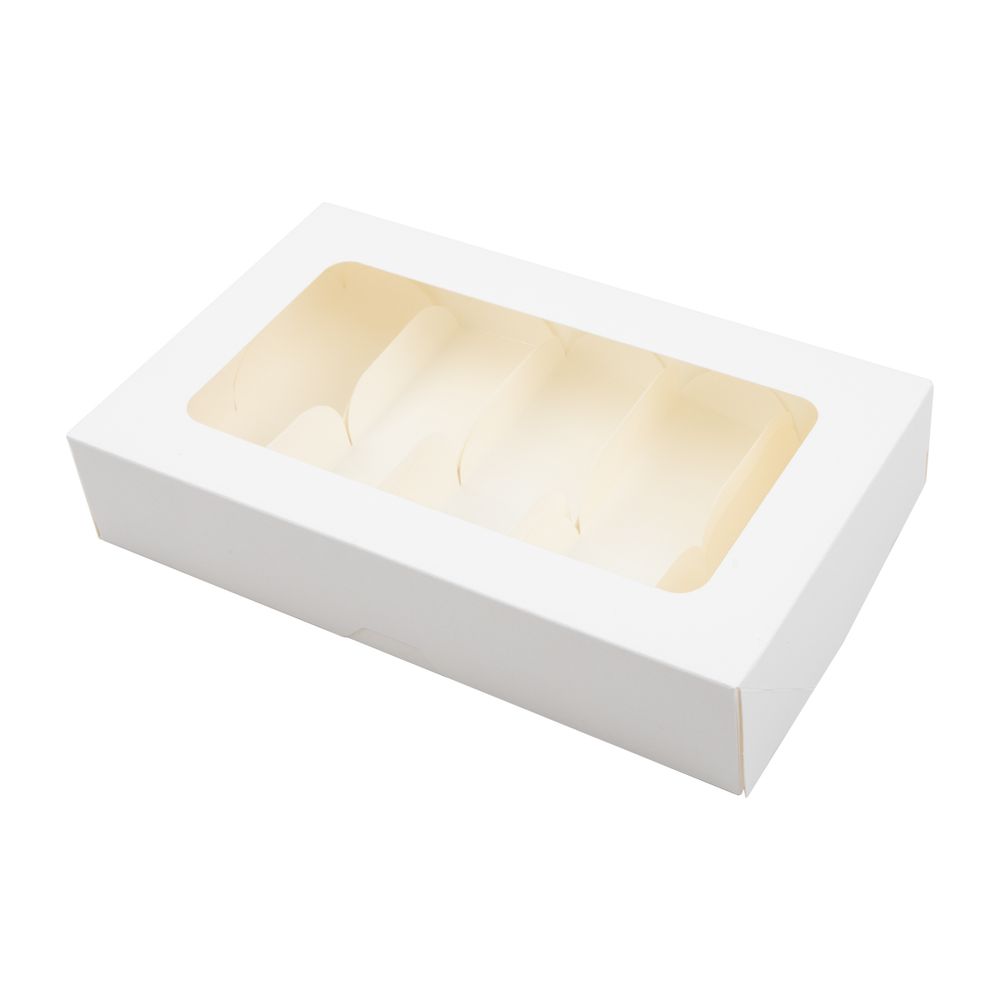 Коробка для 5 эклеров 25х15х5 см, белый, S-Chief BFC-040