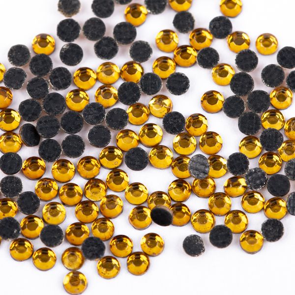 Стразы клеевые акрил 1.9-2.1 мм, 1х144 шт, SS06 008 т.желтый (topaz), Zlatka RS/144