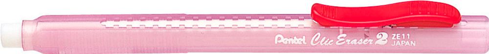 Ластик-карандаш выдвижной Click Eraser 2 12 шт, ZE11T-B красный корпус, Pentel