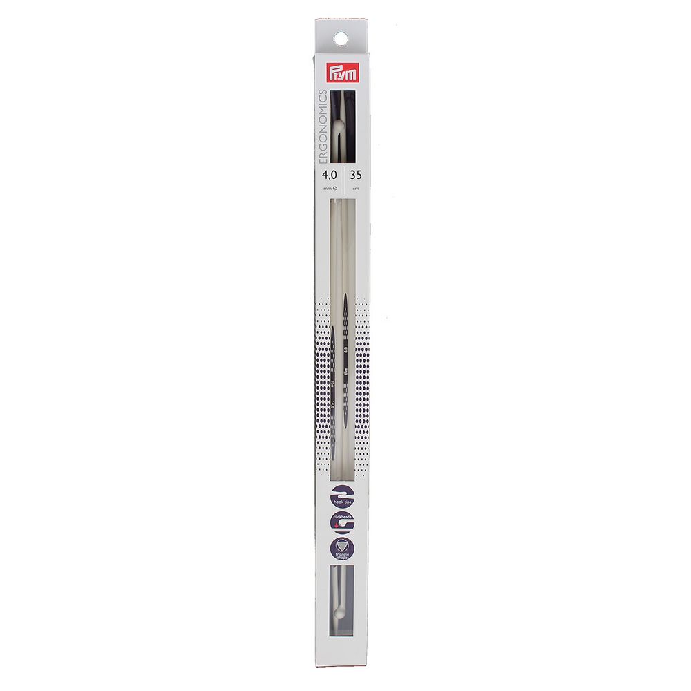 Спицы прямые, Prym Ergonomics ⌀4,0 мм, 35 см