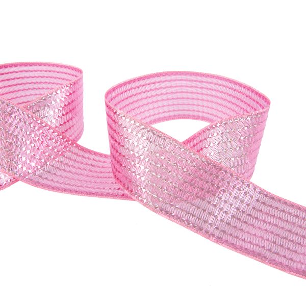 Лента металлизированная Стрела 40±2 мм / 25±0.5 метров, розовый / pink, Blitz