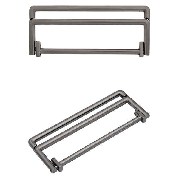 Пряжка прямоугольная 50 мм, металл (Pewter олово (черный никель)), МТ_1872, 6 шт