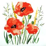 Алмазная (кристальная) мозаика Фрея, постер Красные маки, 20х20 см