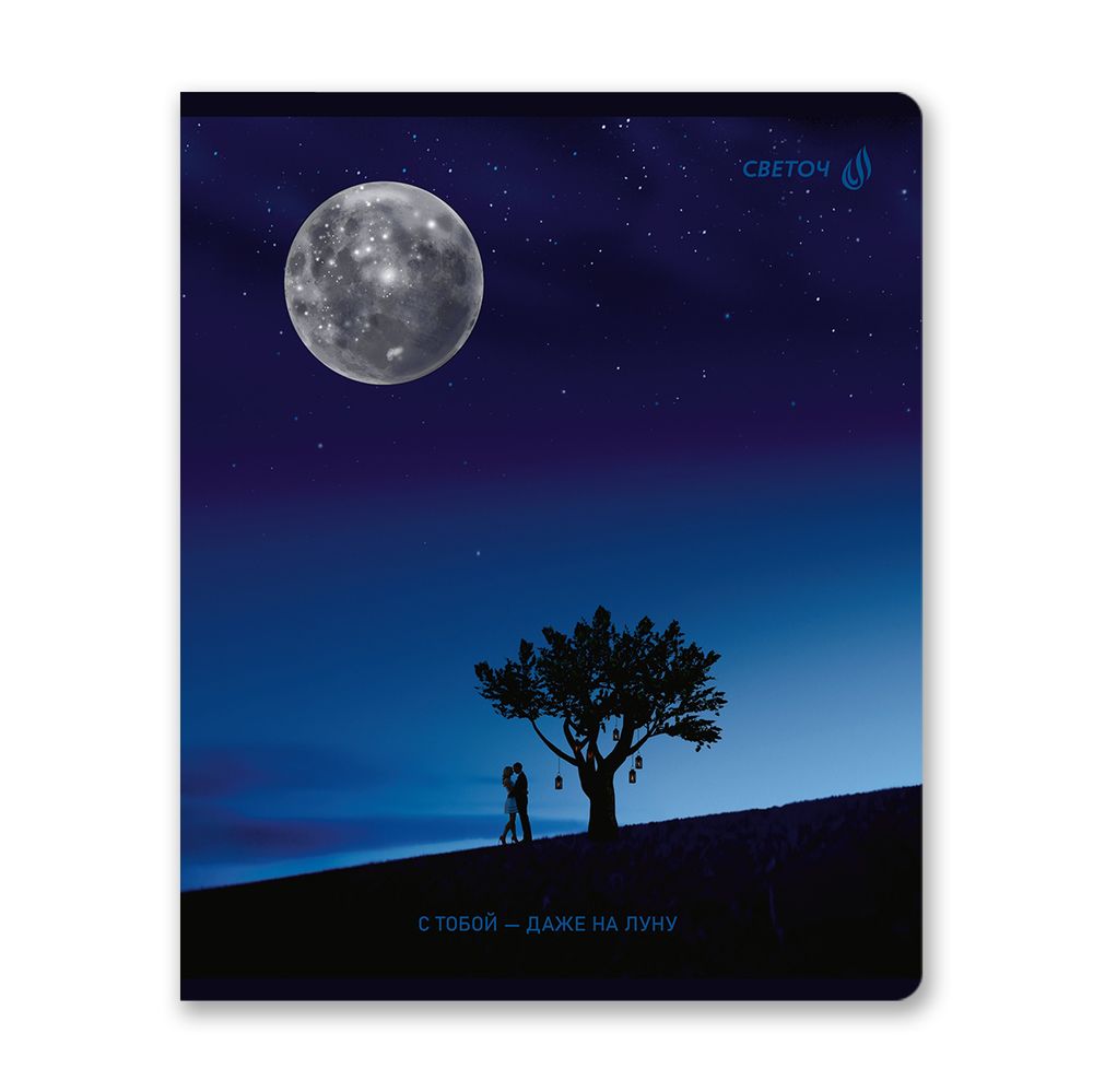 Тетрадь ученическая общая, глянцевая ламинация A5 60 л. на скобе 65 г/м², белизна 100% 10 шт клетка, 01519 Романтика заката, Светоч Т200