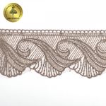 Кружево на сетке 70 мм, 2107 цв.N4815 кофе уп.13.71м, Kruzhevo