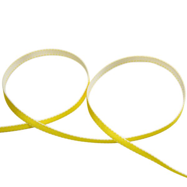 Лента атласная 2-сторонняя 6.0 мм / 22.8±1 метра, 051 яр.желтый/белый, Gamma ALD-06