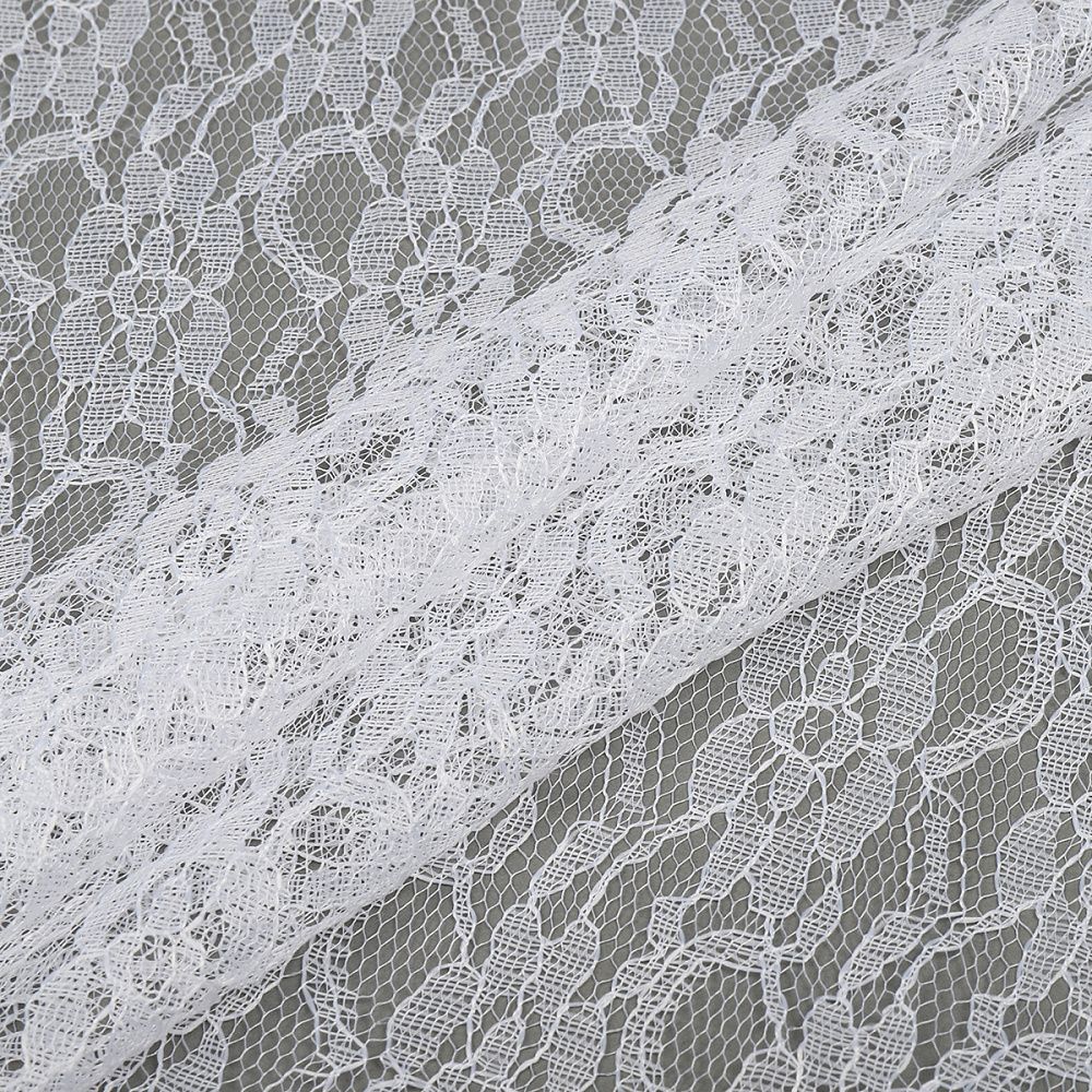 Ткань кружевная гипюр 35 г/м², 150 см / 45 метров, TBY.M0187.01, цв.белый