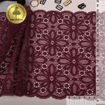 Кружево бельевое эластичное 180 мм / 10 м, 244, цв.076 сливовое вино, Kruzhevo