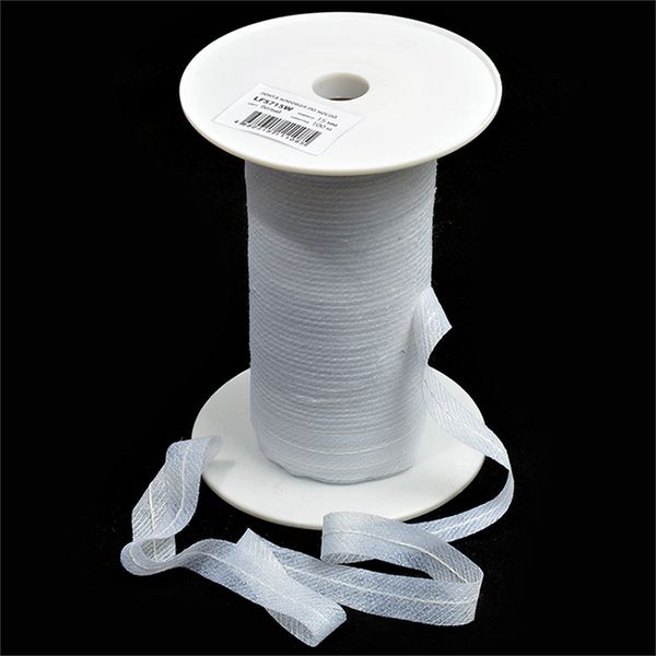 Лента клеевая нитепрошивная по косой с нитью 15 мм цв.белый, рул.100м