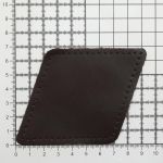 Заплатки пришивные из кожи, ромб 8х11,2см с перфорацией, 2 шт, 100% кожа, 03 темно-коричневый, 9125