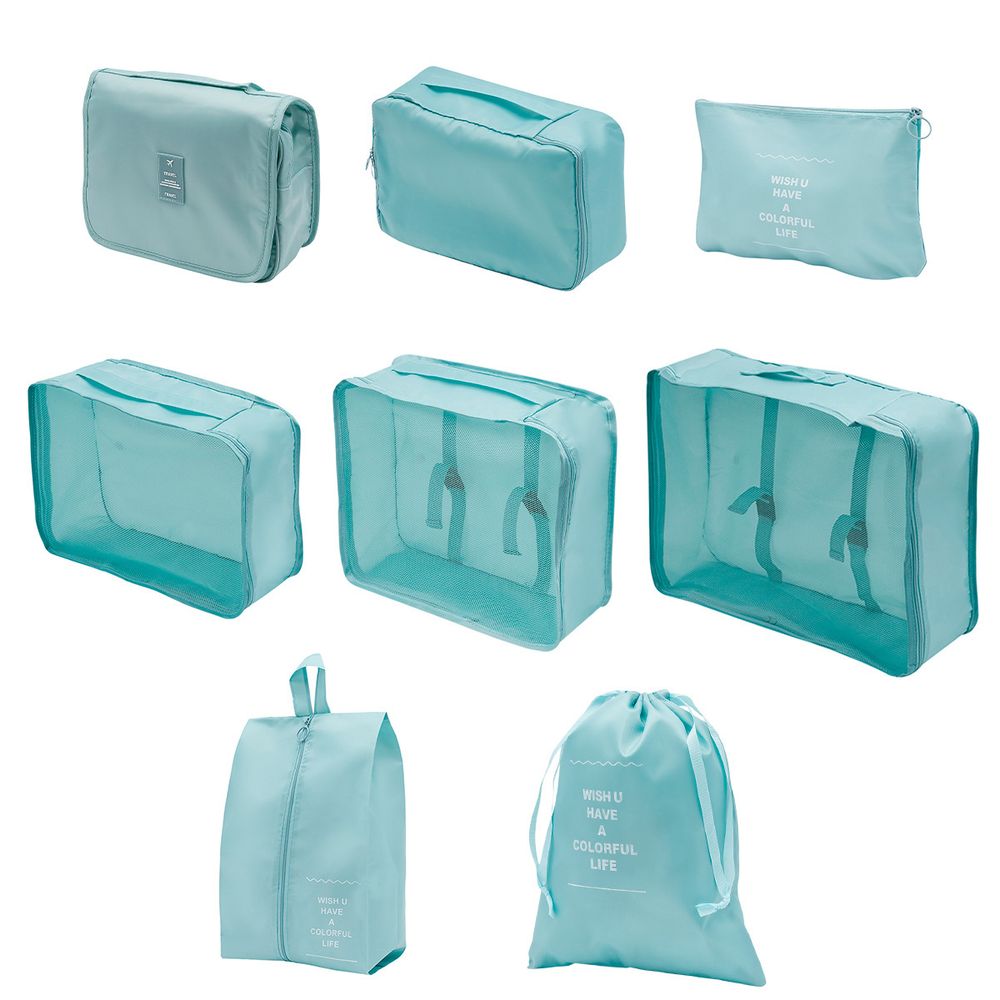 Органайзер дорожный для чемодана 8 предметов (бирюзовый)