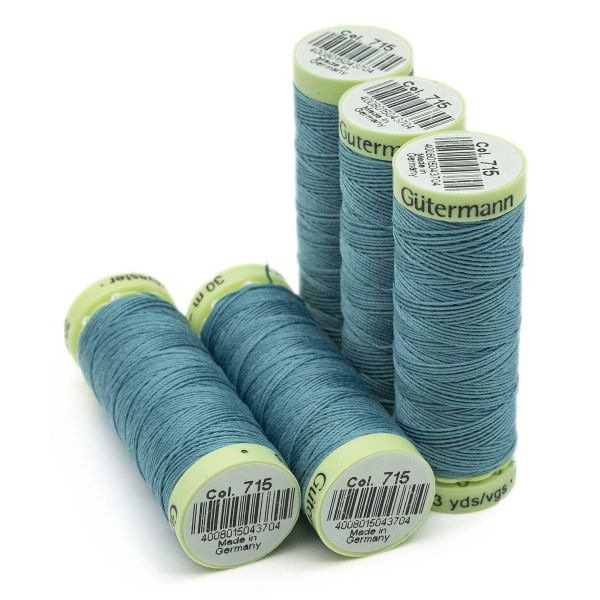 Нитки отделочные Gutermann Top Stitch, 30м, 715 св.зеленое море, 5 катушек