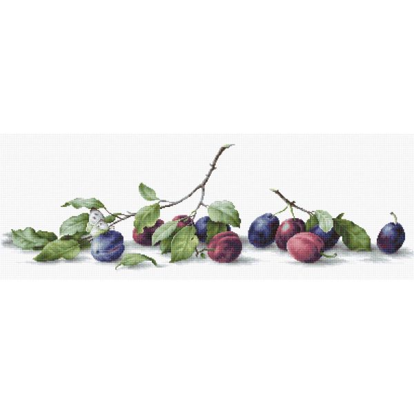 Набор для вышивания нитками Luca-S, Сливы 57,5х18см