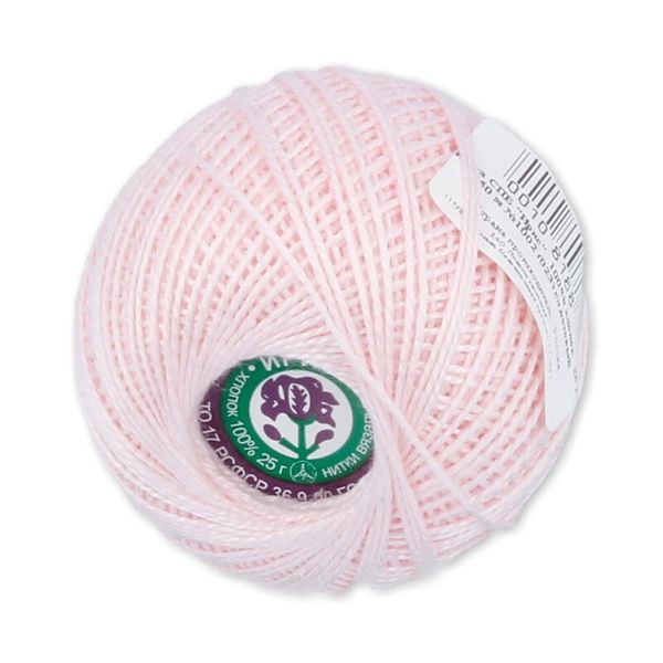 Пряжа ПНК им.Кирова Ирис / уп.20 мот. по 25 г, 150м, №1002 (023) св.розовый