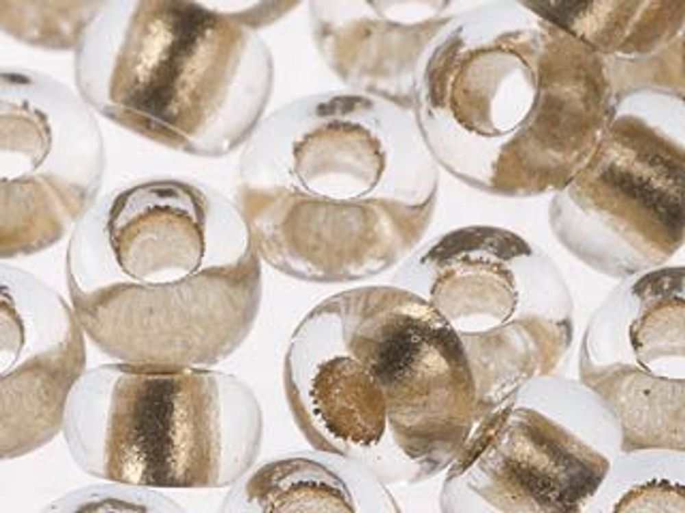 Бисер Preciosa прозрачный с бронзовым центром 10/0 (2.3 мм), 1х50г, цв. 68106