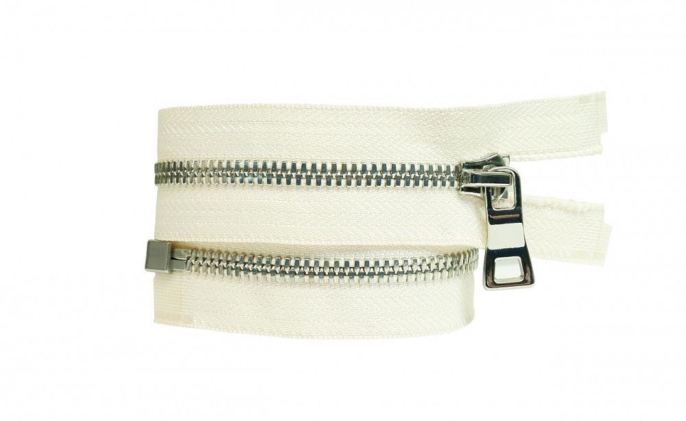 Молния металл Т5 (5 мм) 1 зам., разъем., 65 см, никель, цв.D123 бежевый, MaxZipper Premium, 1 шт /TOS/