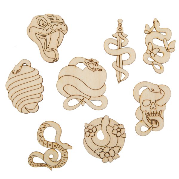 Заготовка из фанеры (мини набор) Змеи фанера 0.3 см, 1, Mr.Carving ВД-1248