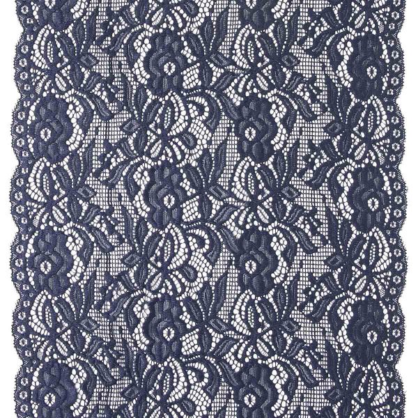 Кружево бельевое эластичное 300 мм / 13.72 м, цв. C147 т.синий