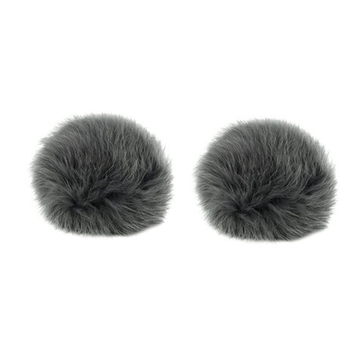 Помпон из натурального меха 80 мм, кролик, 2 шт, H т.серый