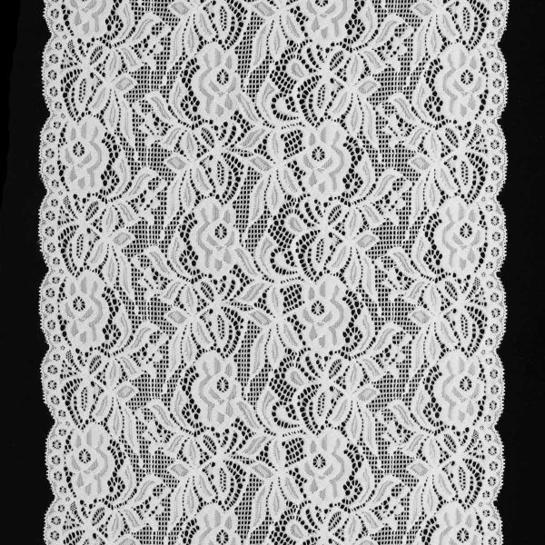 Кружево бельевое эластичное 300 мм / 13.72 м, цв. C501 белый