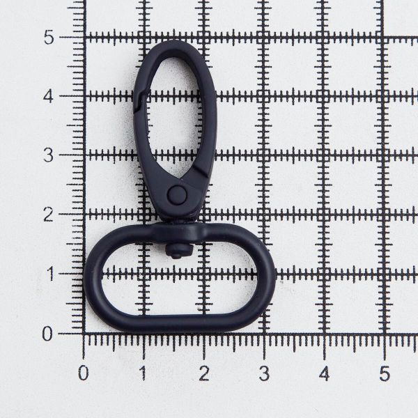 Карабин металл поворотный с рамкой 25 мм (31х47 мм), темно-синяя резина, 4 шт