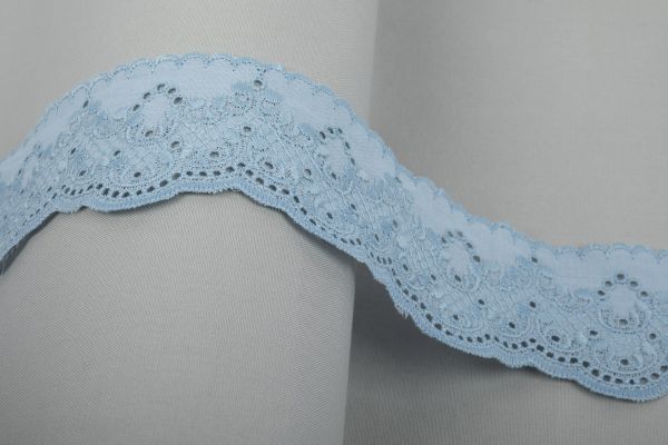 Кружево шитьё 54 мм / 10 м, св.голубой, Gamma GYEM-5401